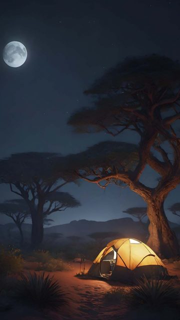 Camping in Desert Forest
