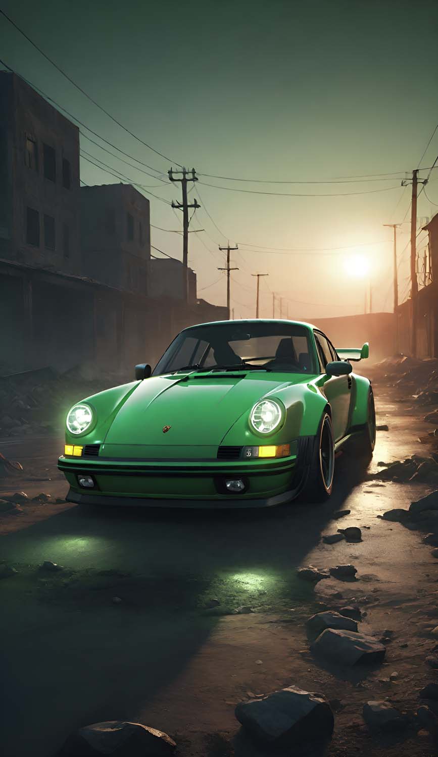 Green Porsche 911