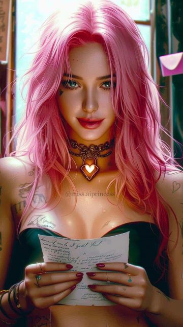 Pink Hairs Girl By miss aiprincess