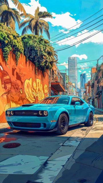 Dodge Challenger Blue Wallpaper