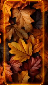 Neon Autumn Leaves Wallpaper