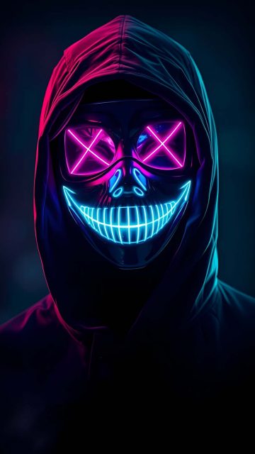 Neon Mask Halloween Wallpaper