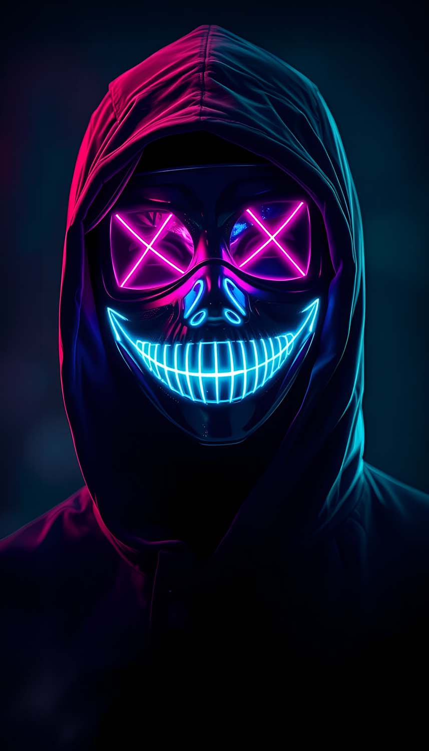 Neon Mask Halloween Wallpaper