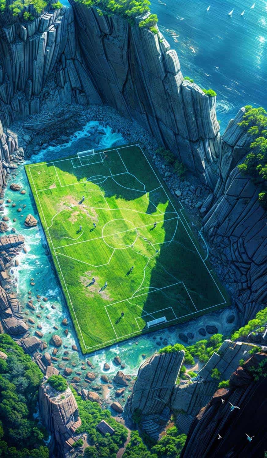 Soccer Ground on Rocks