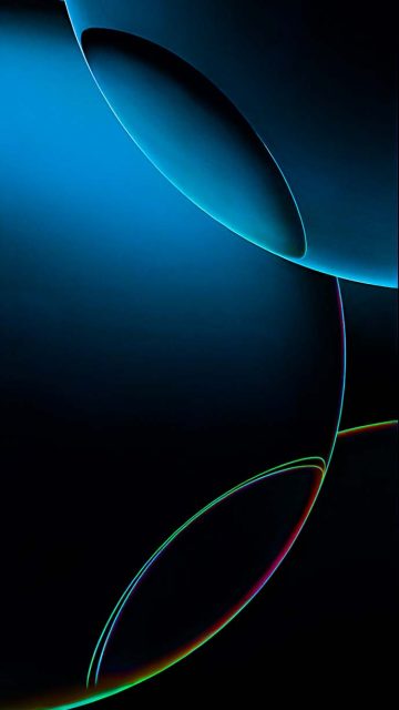 iPhone 16 Pro Dark Blue Circles Wallpaper