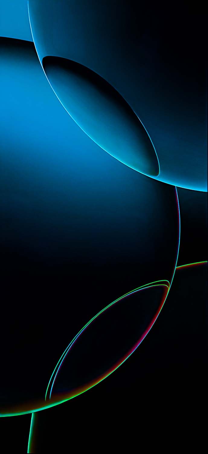 iPhone 16 Pro Dark Blue Circles Wallpaper