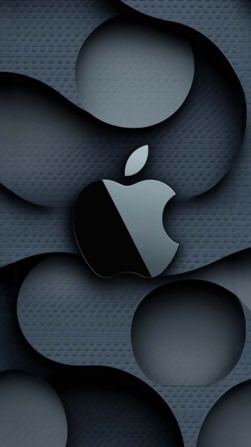 Apple Black 3D Wallpaper