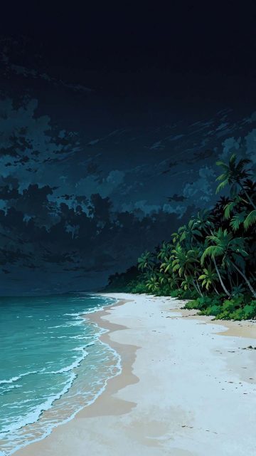 Moonlight Beach Wallpaper