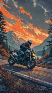 Moto Ride in Nature Wallpaper