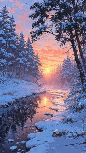 Snow Sunrise Wallpaper