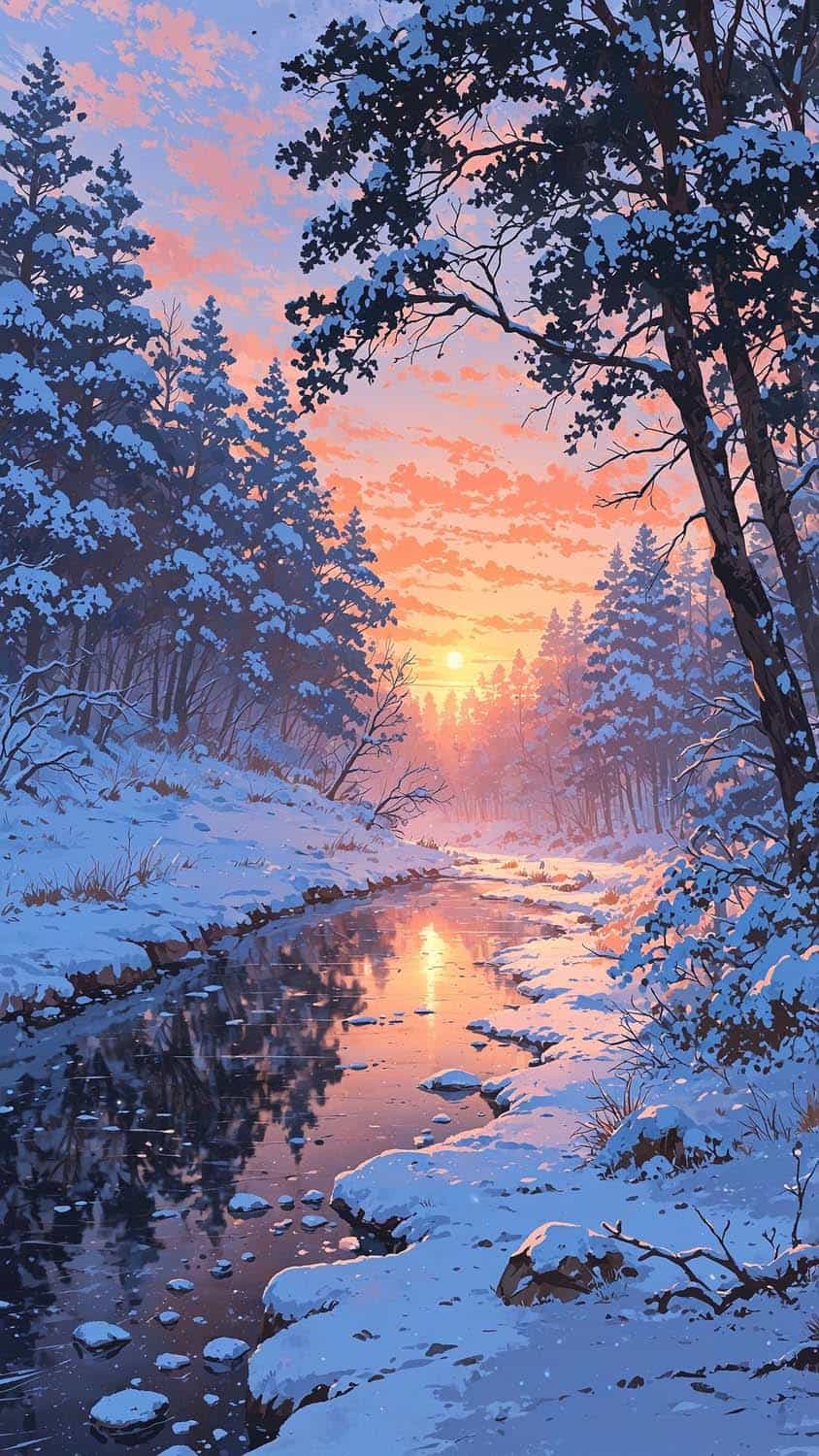 Snow Sunrise Wallpaper