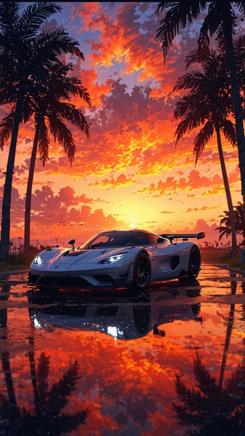 Sunset Supercar Wallpaper