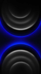 iPhone 16 Pro Neon Blue Circles Wallpaper