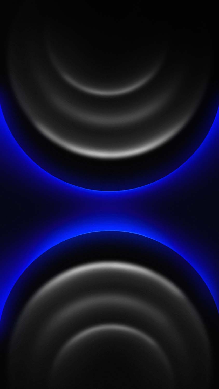 iPhone 16 Pro Neon Blue Circles Wallpaper