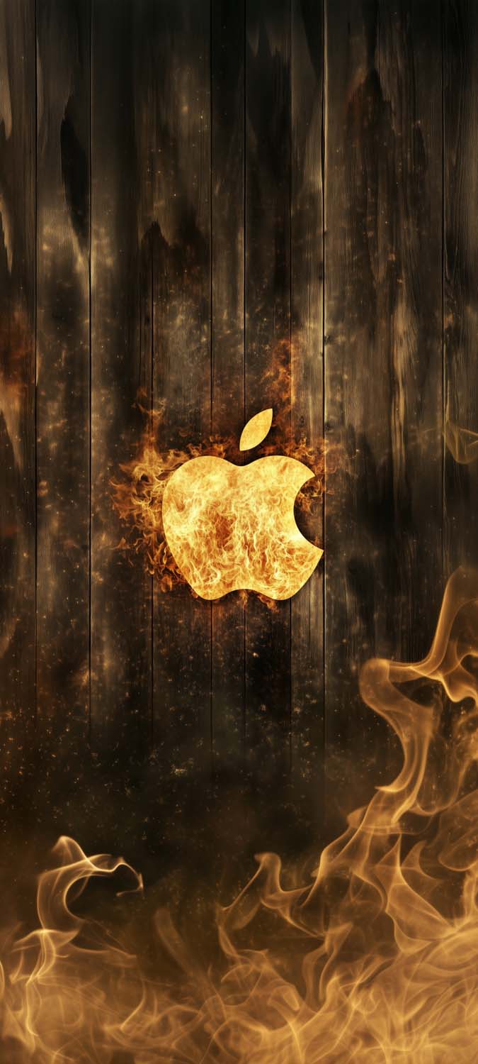 Apple Logo Fire Wallpaper