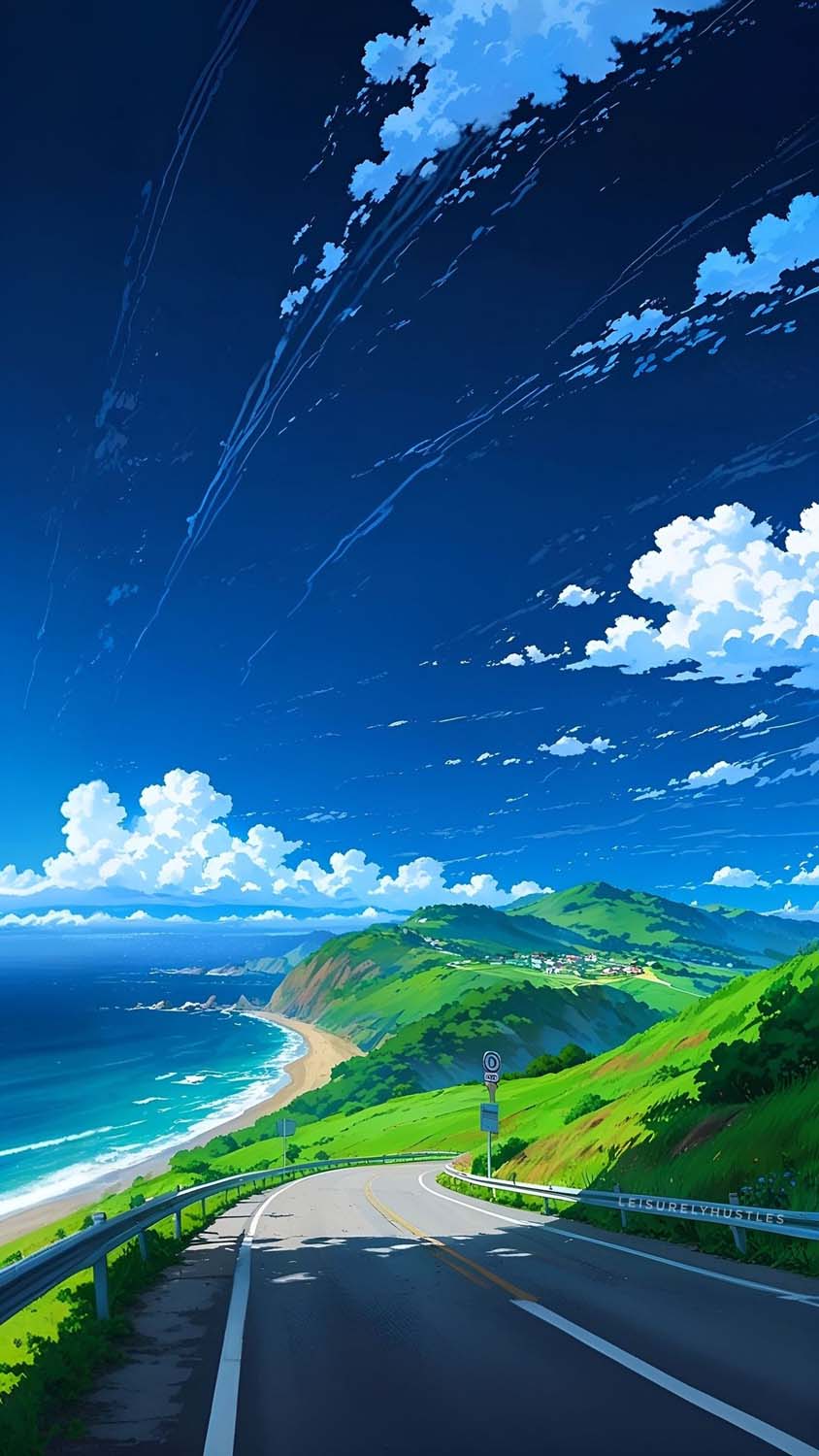 Blue Sky Road Wallpaper