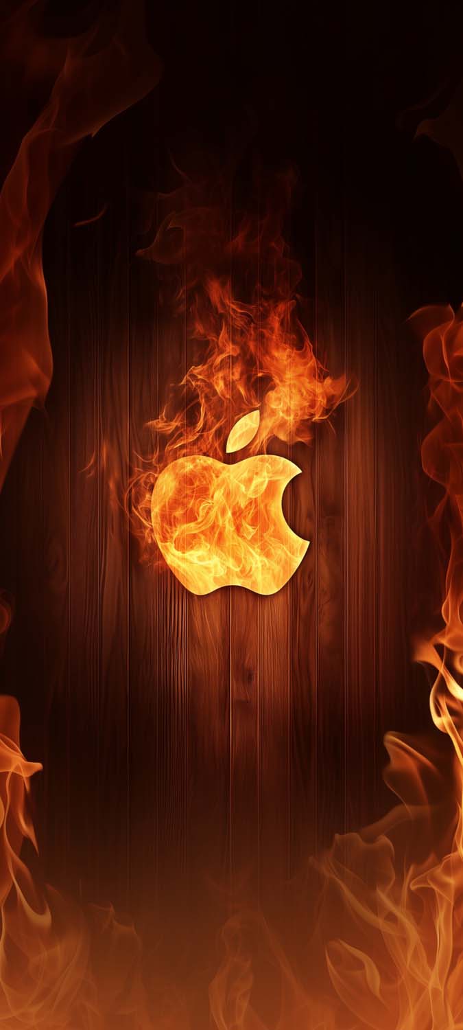 Fire Apple Logo Wallpaper