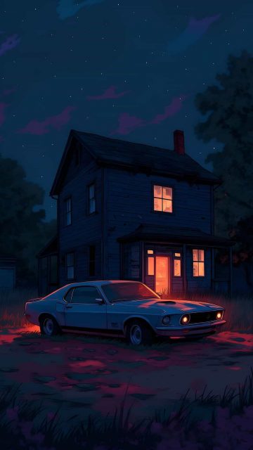 Midnight Classic Mustang Wallpaper