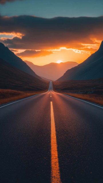 Morning Road Wallpaper