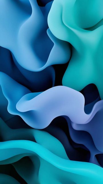 Waves Blue 3D Wallpaper