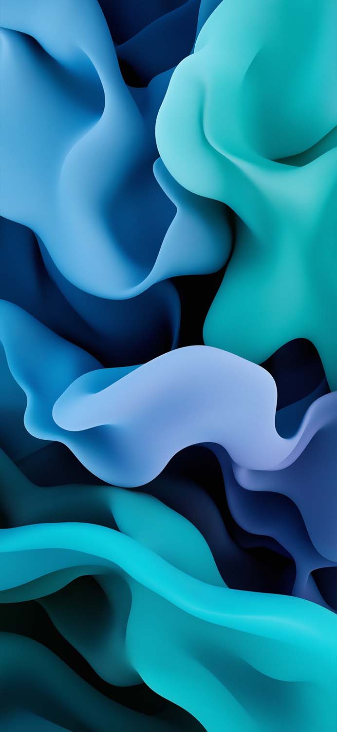 Waves Blue 3D Wallpaper