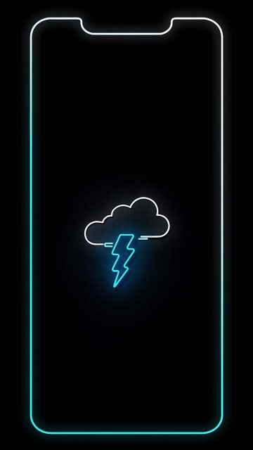 iPhone 14 Neon Thunder Cloud Wallpaper