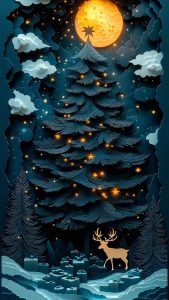 3D Christmas Tree iPhone Wallpaper