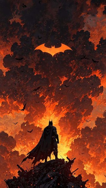 Batman on Fire Wallpaper