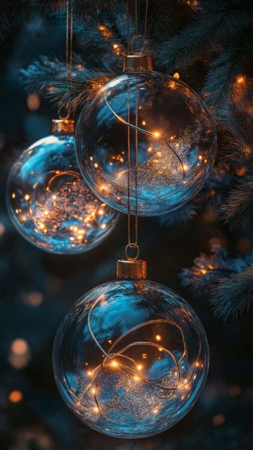 Christmas Crystal Balls Wallpaper