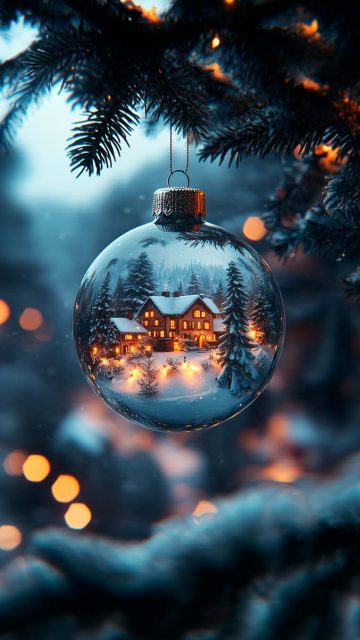 Christmas Crystal Balls iPhone Wallpaper