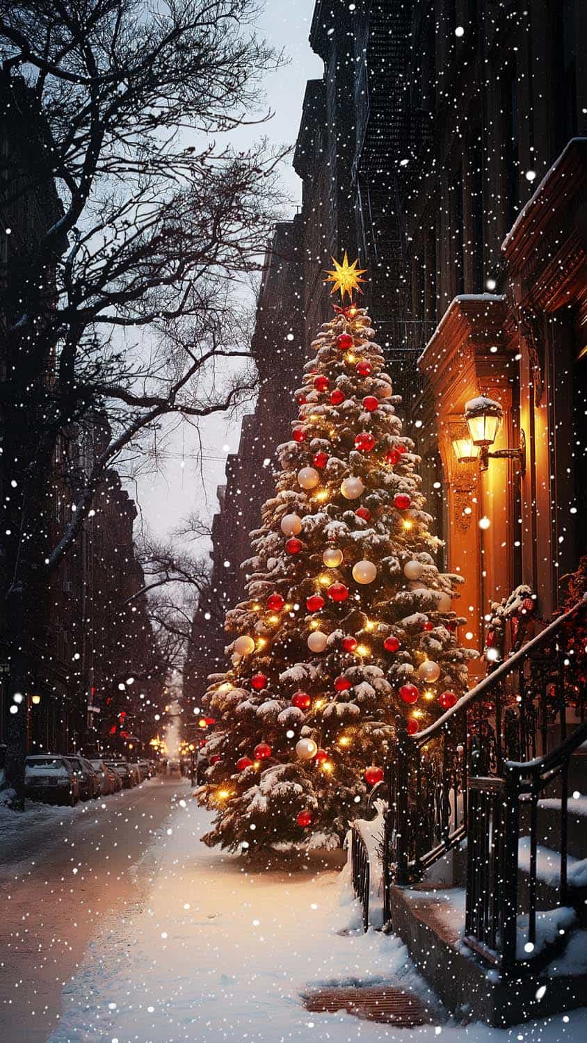 Christmas Tree Snowfall Wallpaper