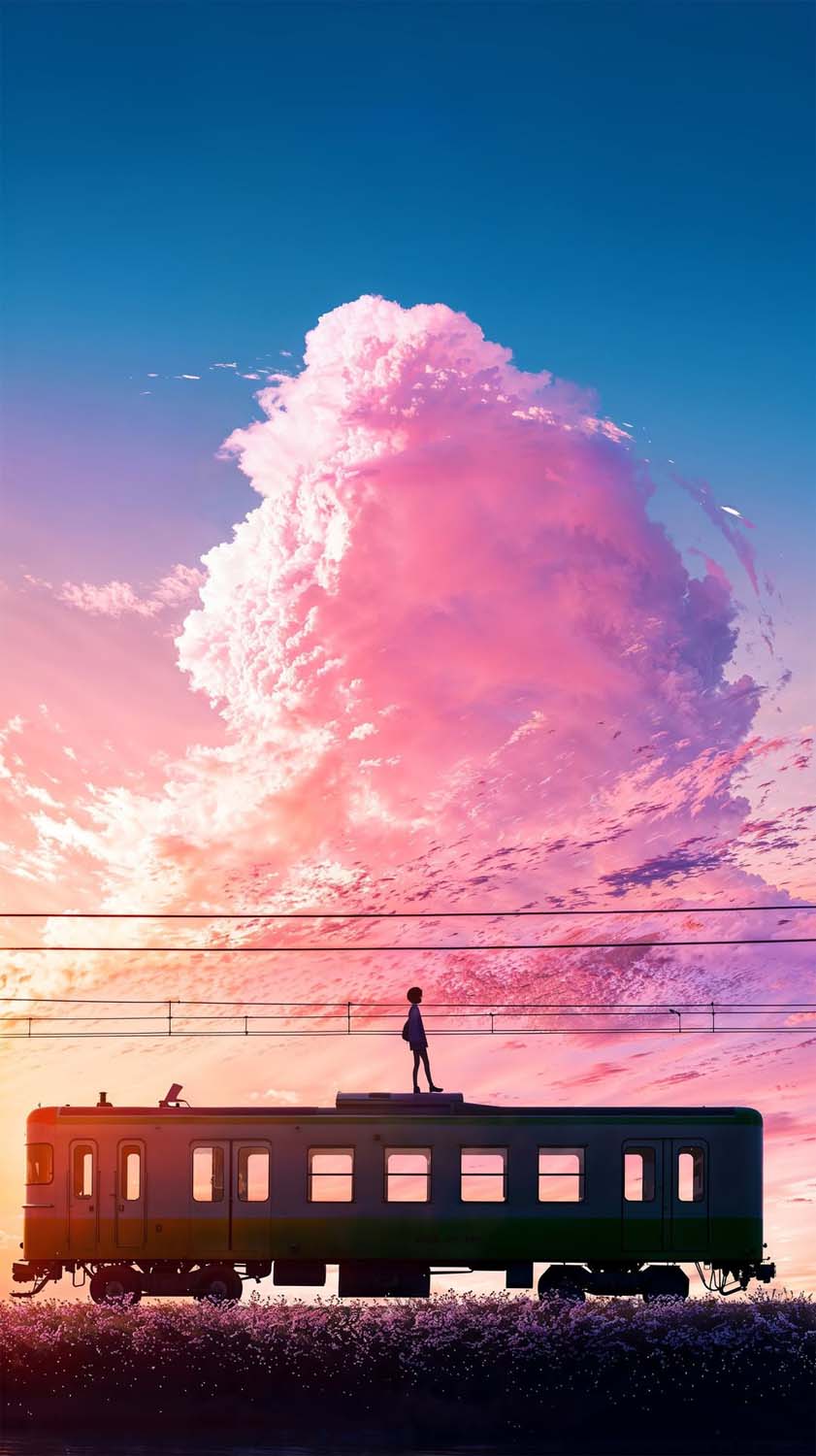 Cloudy Sunset Lofi Vibes iPhone Wallpaper