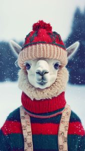 Cozy Lama iPhone Wallpaper