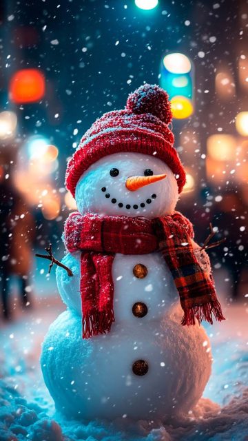 Cozy Snowman Wallpaper