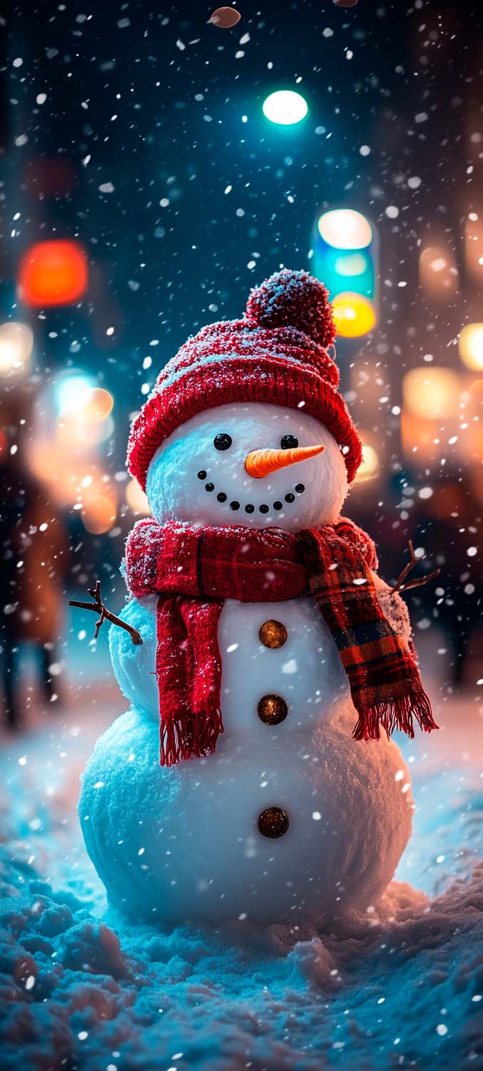 Cozy Snowman Wallpaper