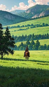 Green Mountains Grass Fields Wallpaper