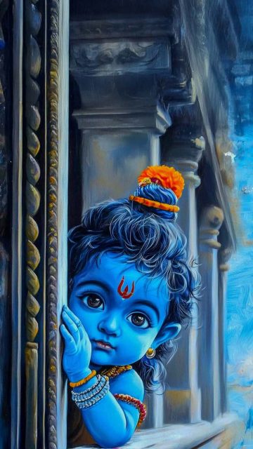 Little Krishna iPhone Wallpaper