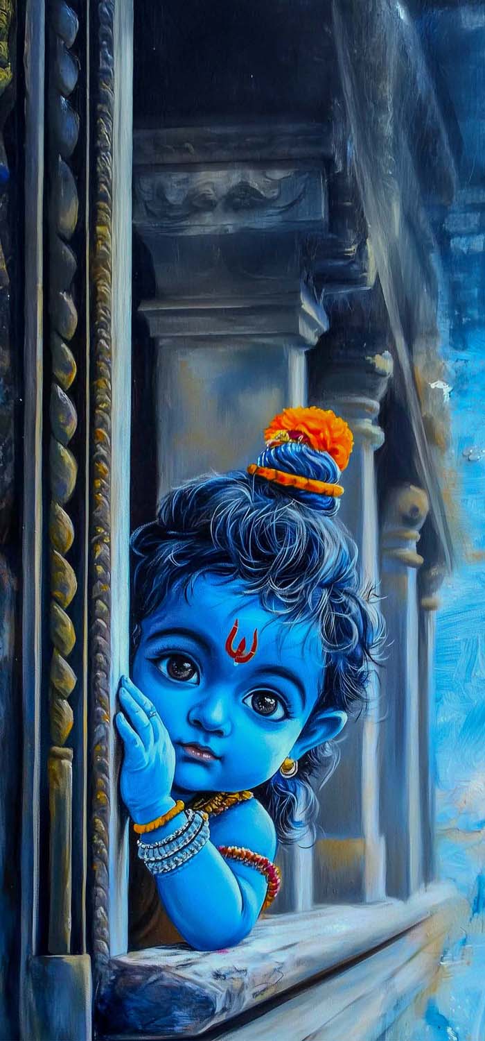 Little Krishna iPhone Wallpaper