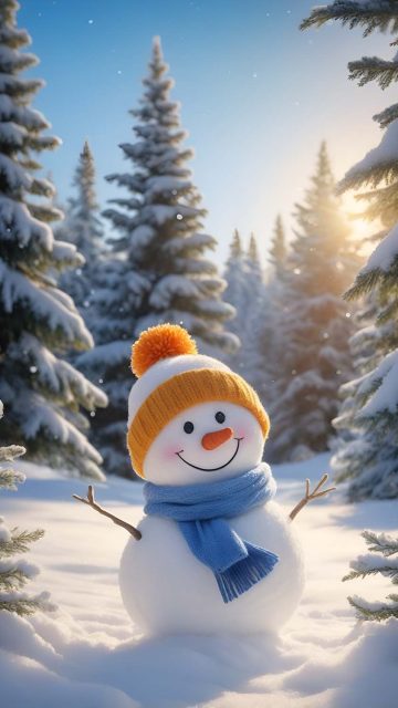 Little Snowman Wallpaper