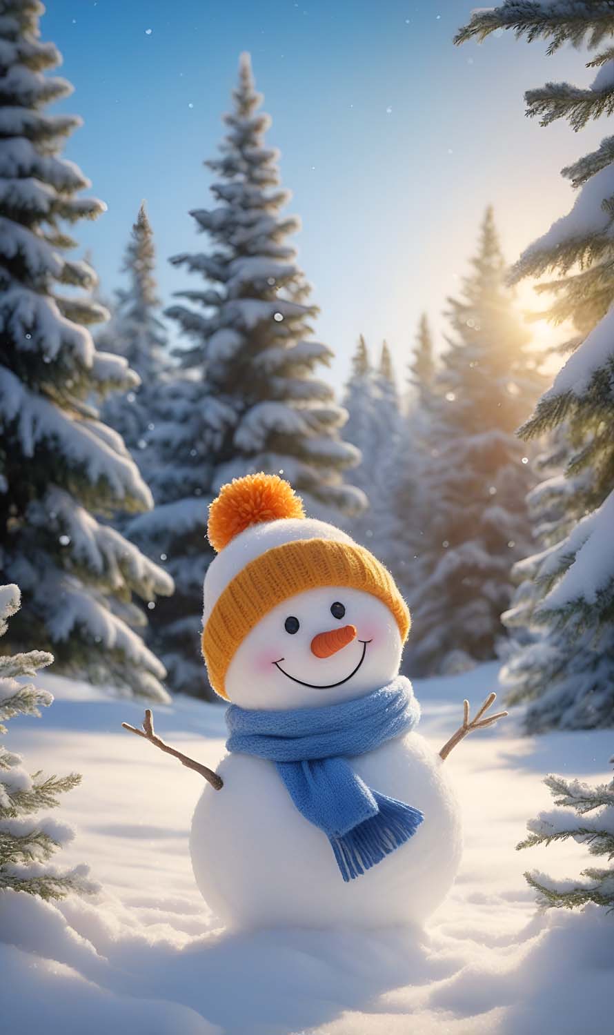 Little Snowman Wallpaper