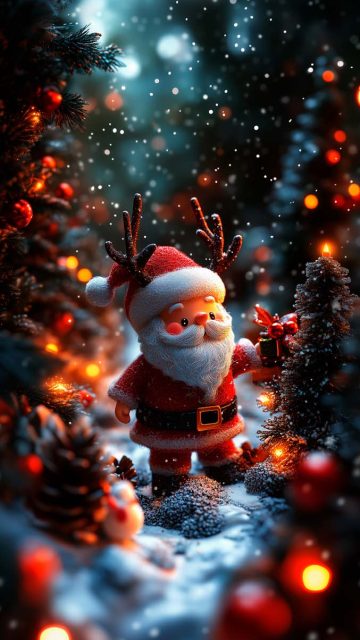 Merry Christmas Little Santa iPhone Wallpaper