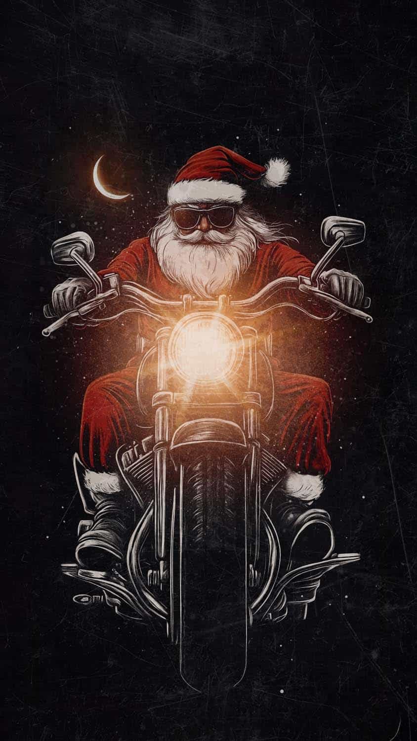 Santa on Bike Wallpaper