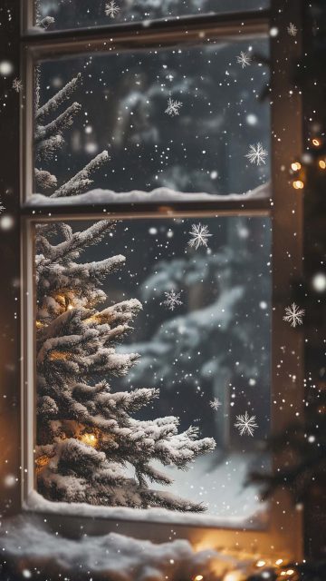 Snow Window Wallpaper