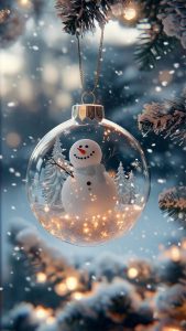 Snowman in Glass Wallpaper