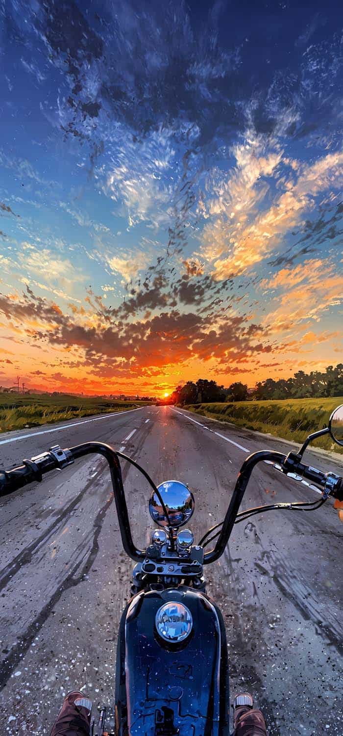 Sunset Bike Ride Wallpaper