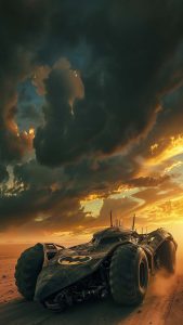 The Batmobile in Desert Wallpaper