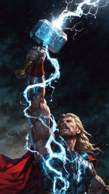 Thor with Hammer Wallpaper