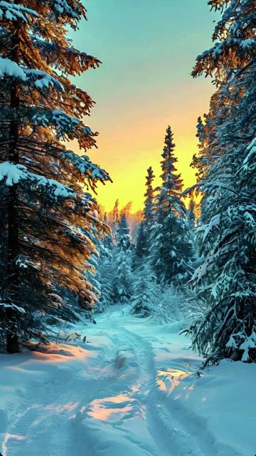 White Snow Forest iPhone Wallpaper