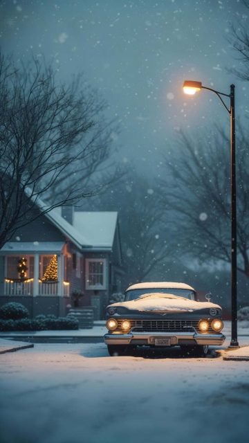 Winter Mornings Snowfall Holiday Vibes iPhone Wallpaper