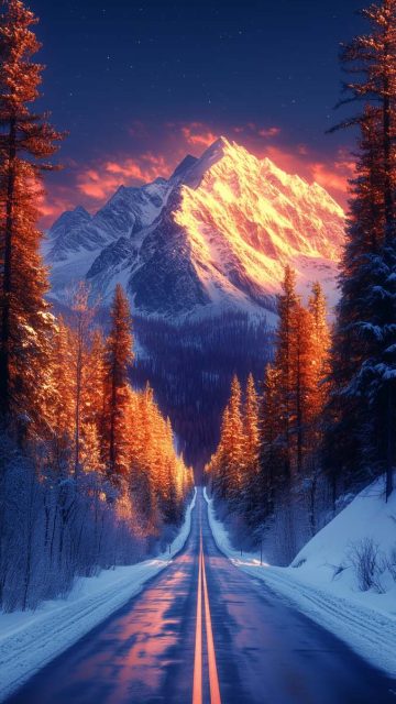 Winter Road Wallpaper